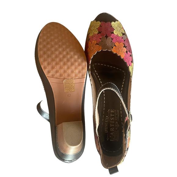 L'ARTISTE Spring Step Avnia Size 42 Multicolor Leather Autumn Leaves Sandals NEW - Picture 9 of 10